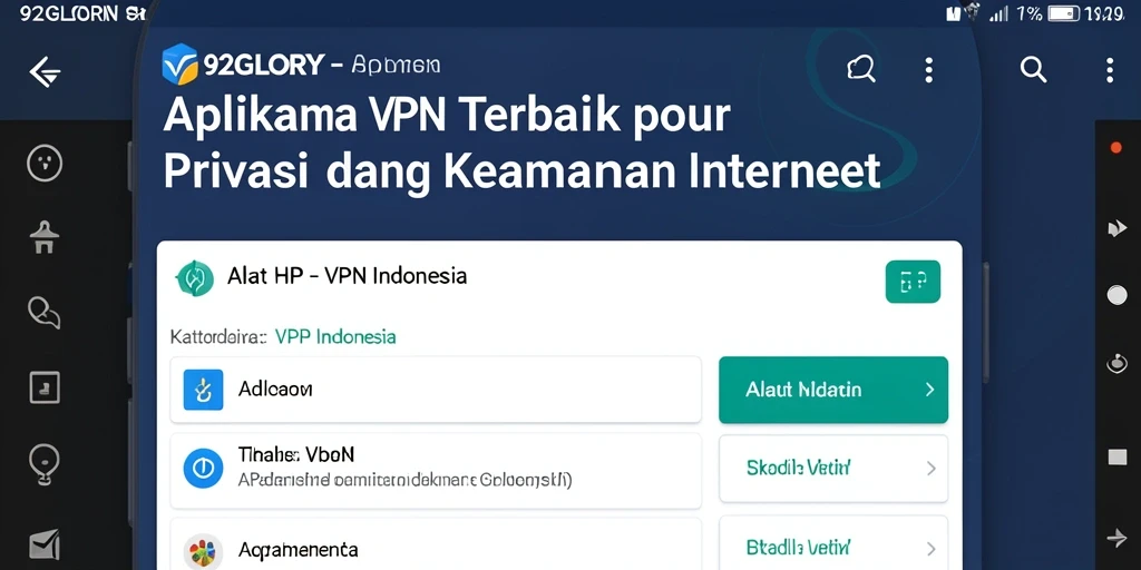 Screenshot utama 92GLORY menunjukkan antarmuka pengguna yang sederhana dan fungsional.