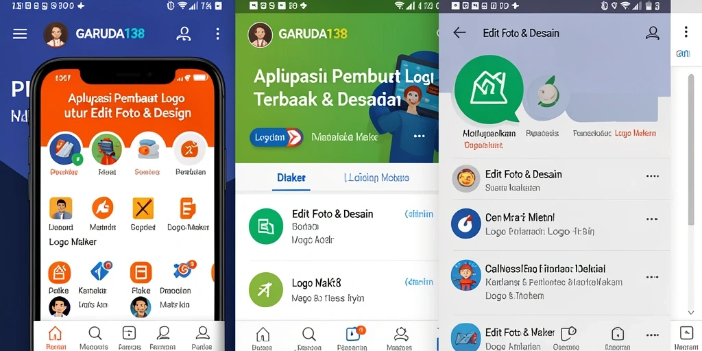 Screenshot antarmuka penggunaan GARUDA138 yang menunjukkan fungsi Logo Maker.