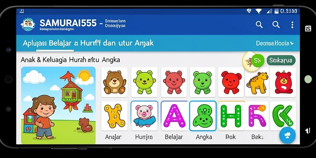 Tampilan antarmuka SAMURAI555 yang menarik dan edukatif.