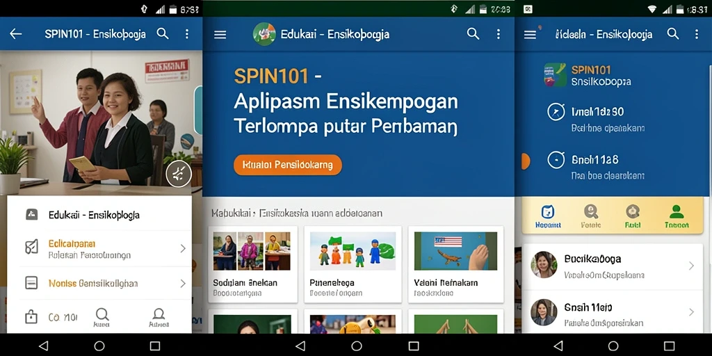 Tampilan antarmuka aplikasi SPIN101 yang informatif dan ramah pengguna.
