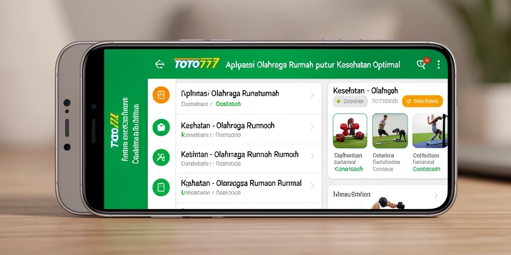Antarmuka aplikasi Olahraga Rumah TOTO777 yang menarik dan fungsional.
